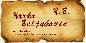 Marko Beljaković vizit kartica